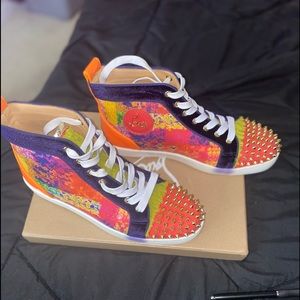 Authentic Christian Louboutin M105 Flat patent calf spikes size 40 sneakers